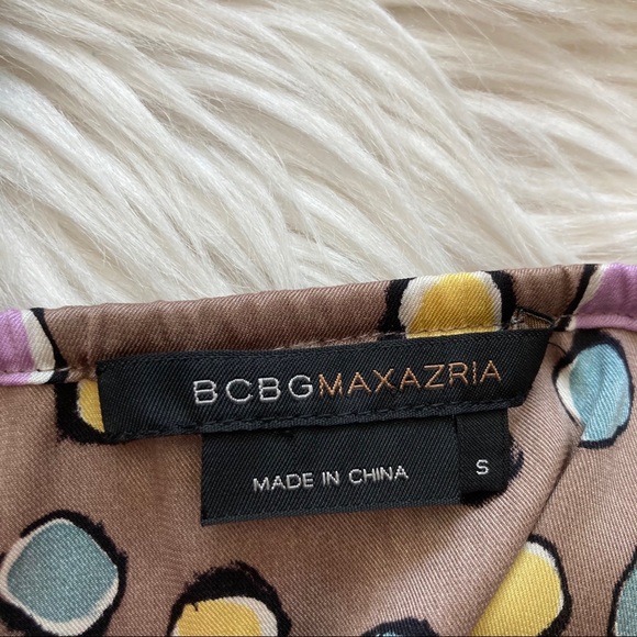 BCBGMaxAzria Multicolor Dot Silk Halter Top - Picture 6 of 9
